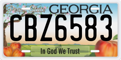 GA license plate CBZ6583