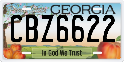 GA license plate CBZ6622