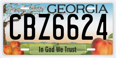 GA license plate CBZ6624