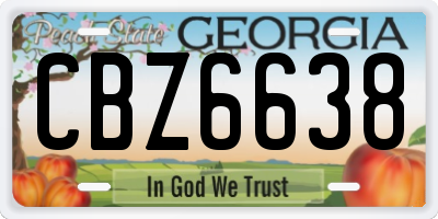 GA license plate CBZ6638