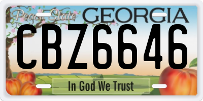 GA license plate CBZ6646