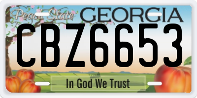 GA license plate CBZ6653
