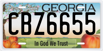 GA license plate CBZ6655