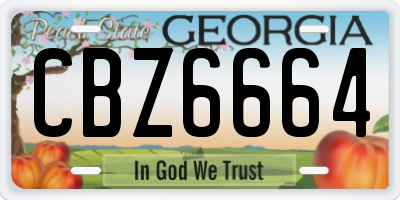 GA license plate CBZ6664