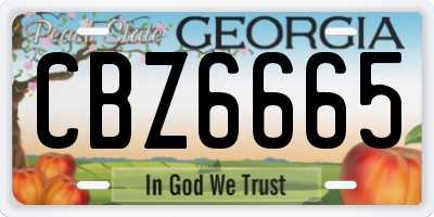 GA license plate CBZ6665