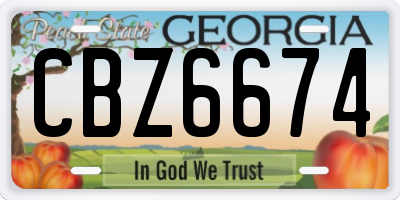 GA license plate CBZ6674