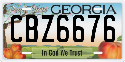 GA license plate CBZ6676