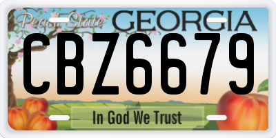 GA license plate CBZ6679
