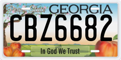 GA license plate CBZ6682