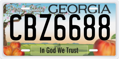 GA license plate CBZ6688