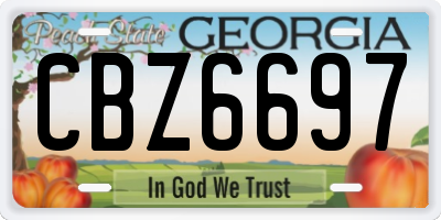 GA license plate CBZ6697