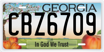 GA license plate CBZ6709