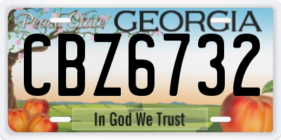 GA license plate CBZ6732