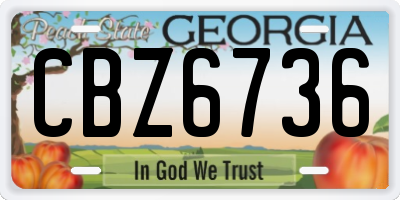 GA license plate CBZ6736