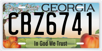 GA license plate CBZ6741