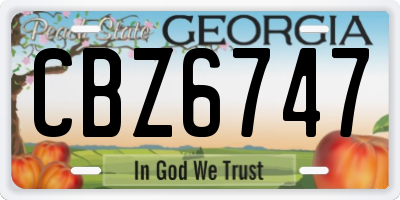 GA license plate CBZ6747