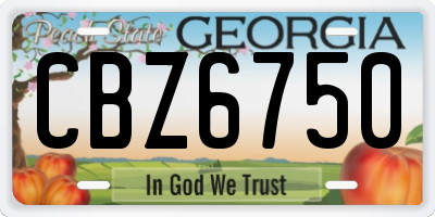 GA license plate CBZ6750