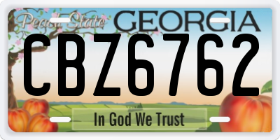 GA license plate CBZ6762