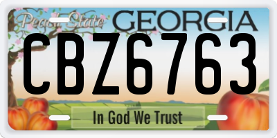 GA license plate CBZ6763