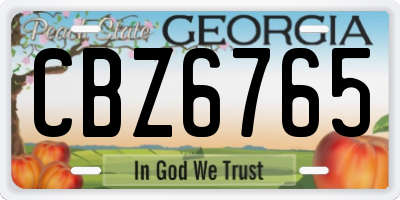 GA license plate CBZ6765