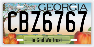 GA license plate CBZ6767
