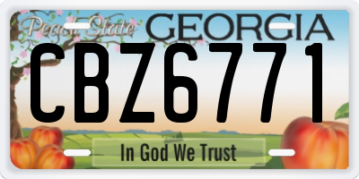 GA license plate CBZ6771