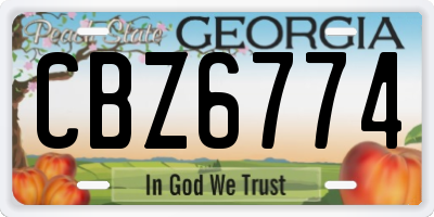 GA license plate CBZ6774