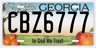 GA license plate CBZ6777