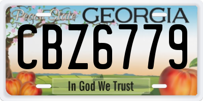 GA license plate CBZ6779