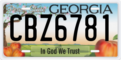 GA license plate CBZ6781