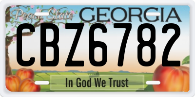 GA license plate CBZ6782