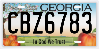 GA license plate CBZ6783