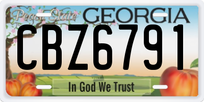 GA license plate CBZ6791