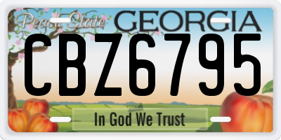 GA license plate CBZ6795