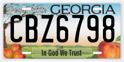 GA license plate CBZ6798