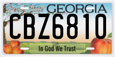 GA license plate CBZ6810