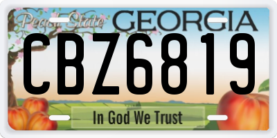 GA license plate CBZ6819