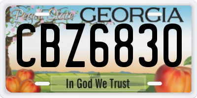 GA license plate CBZ6830