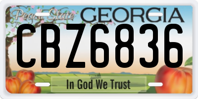 GA license plate CBZ6836