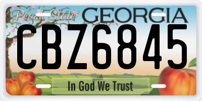 GA license plate CBZ6845
