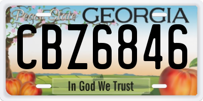 GA license plate CBZ6846