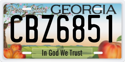 GA license plate CBZ6851
