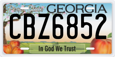 GA license plate CBZ6852