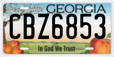 GA license plate CBZ6853