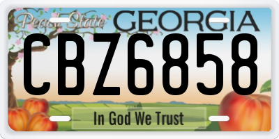 GA license plate CBZ6858