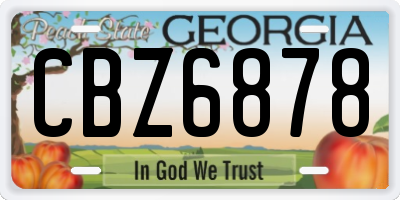 GA license plate CBZ6878