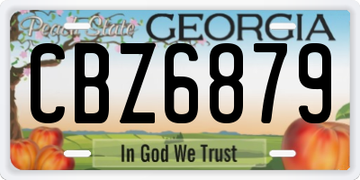 GA license plate CBZ6879