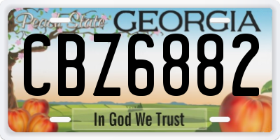 GA license plate CBZ6882