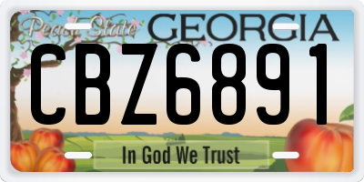 GA license plate CBZ6891