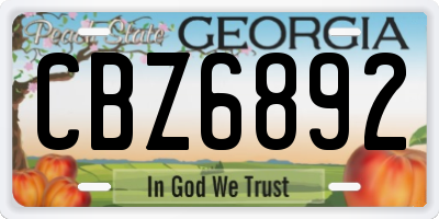 GA license plate CBZ6892